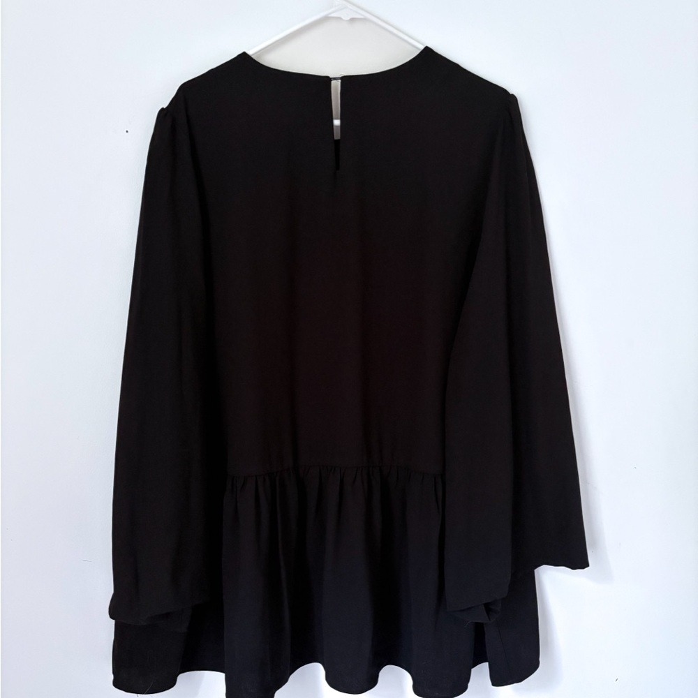 Pomander Place Carlota Peplum Blouse. Black size XXXL - Picture 5 of 9